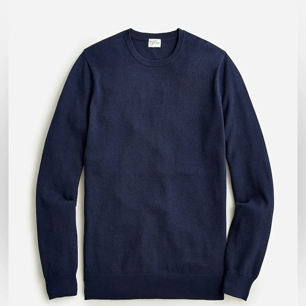 New J Crew Cotton piqué-stitch crewneck sweater Item BM043